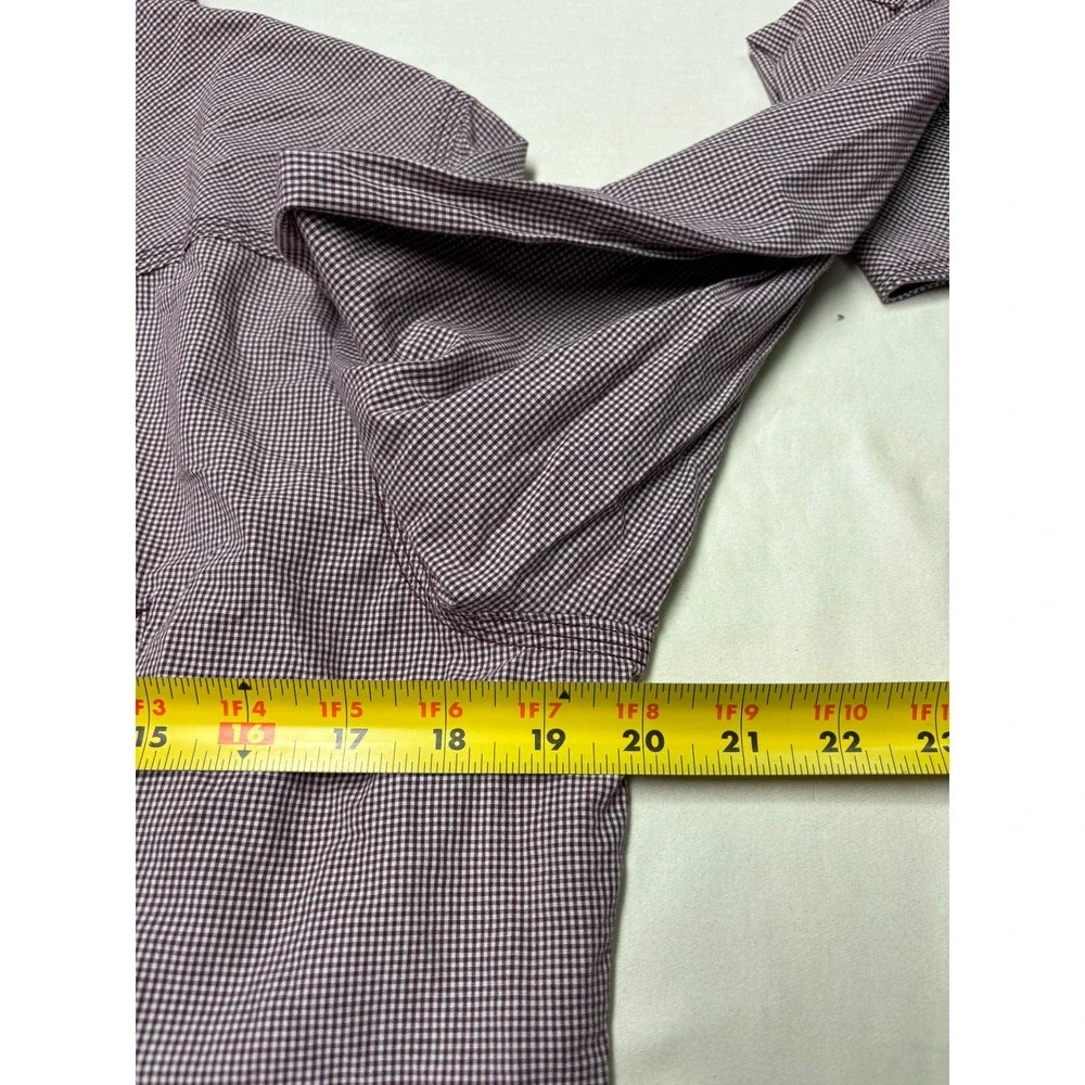 True Religion Mens Gingham Western Pearl Snap Shirt Burgundy XL WYMB409XL5